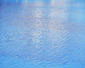 Blue water in swimming pool