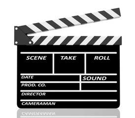 Obraz premium Clapper board on white background
