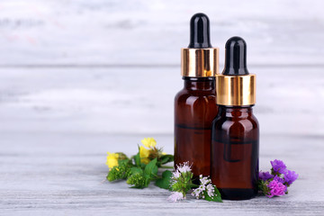 Essential oil with different medicine plants,