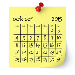 October 2015 - Calendar