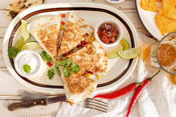 Quesadilla with vegetables. Vegetarian meal