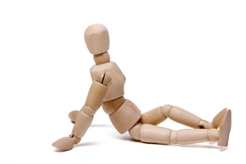 wooden dummy relaxing 