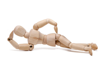 wooden dummy relaxing 