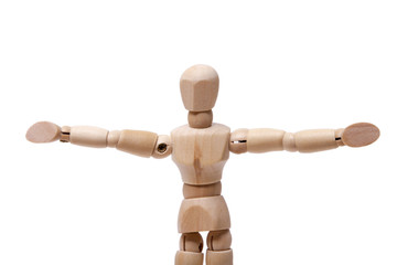  wooden dummy with arms wide open