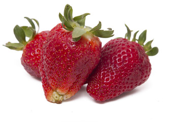 fresh strawberry in white