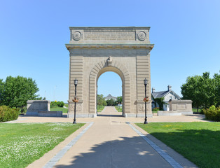 Fototapeta na wymiar Royal Military College Memorial Arch, Kingston, Ontario