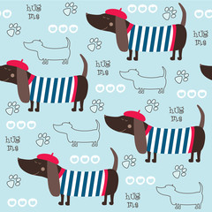 Dachshund dog pattern vector illustration - 68651438