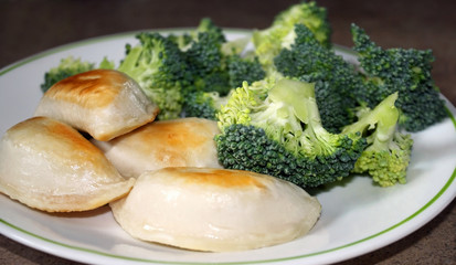 Stuffed Perogies with fresh Broccoli