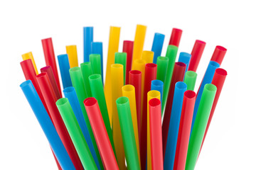 Colorful drinking straws background