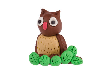 Owl made of plasticine