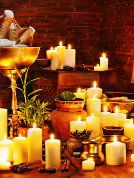 Ayurvedic spa massage still life