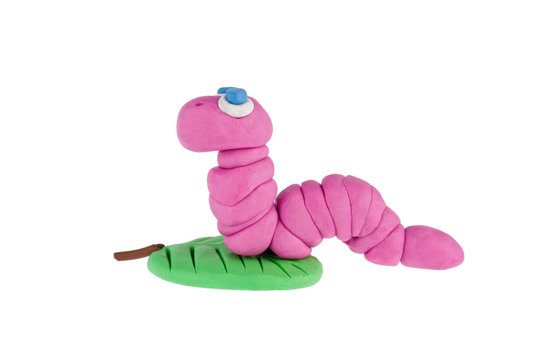 Earthworm from plasticine