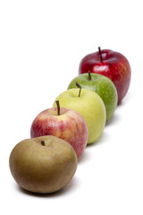 several apples of different cultivars