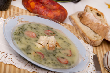 traditional portuguese soup, called Caldo Verde