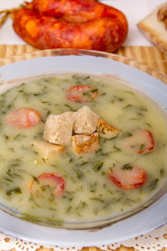traditional portuguese soup, called Caldo Verde