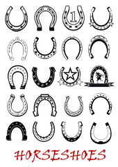 Isolated horseshoe symbols set - obrazy, fototapety, plakaty