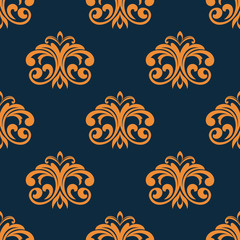 Floral orange seamless pattern