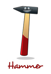 Cartoon  smiling hammer tool