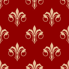 Seamless floral fleur de lis pattern