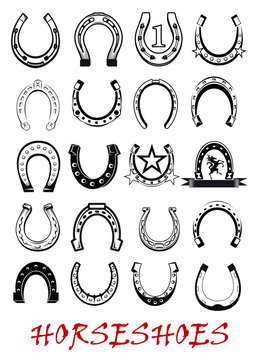 Isolated horseshoe symbols set