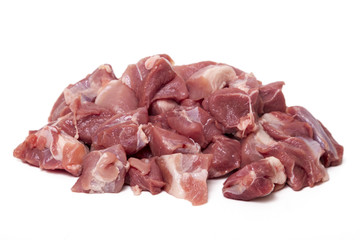 chopped pork beef in pieces