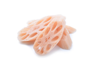 Lotus root on the white background