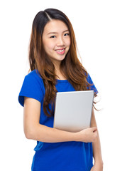 Young woman with digital tablet