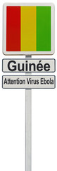 frontières drapeau de Guinée, attention virus Ebola