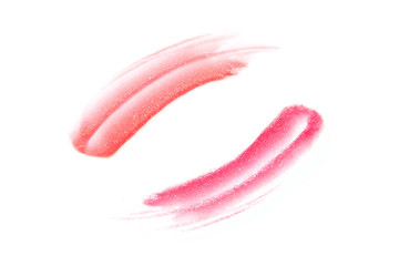 lip gloss samples isolated on white