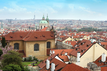 Obraz premium Panoramic view of old Prague from Hradcany