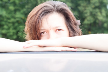 Obraz premium CloseUp girl portrait in nature