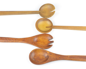 Wooden spoon isolated on white with clipping path included