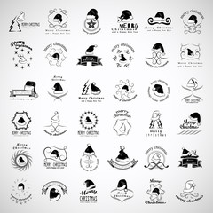 Santa Claus Hats - Isolated On Gray Background