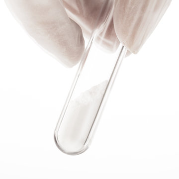 Test Tube With White Powder