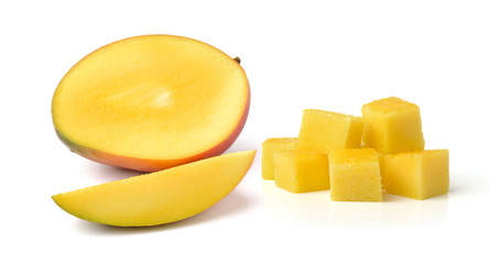 slice of fresh mango isolated on white background