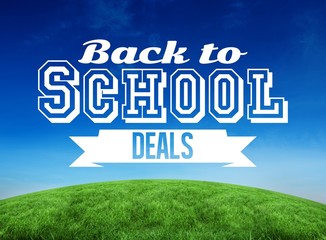 Composite image of back to school deals message