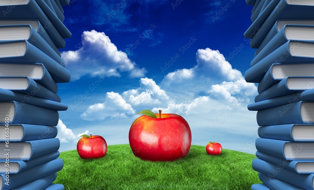 Poster Composite image of red apples