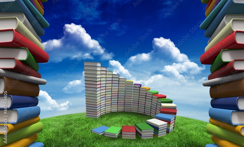 Poster composite image of pile of books