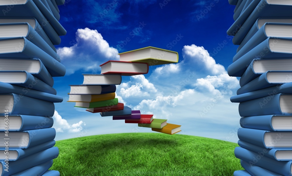 Poster composite image of pile of books