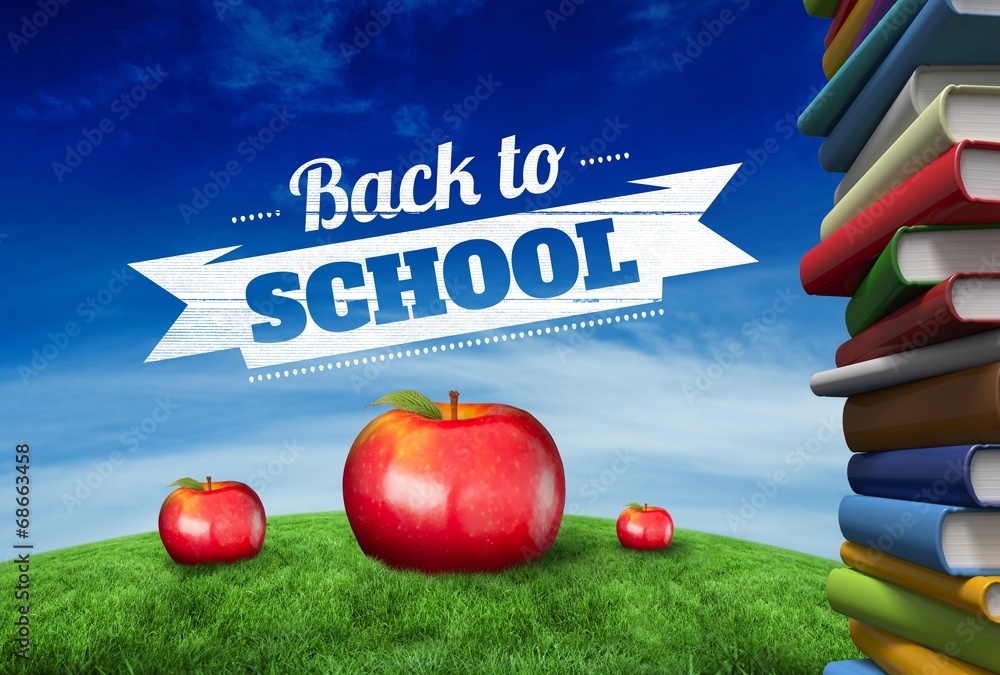 Poster composite image of red apples