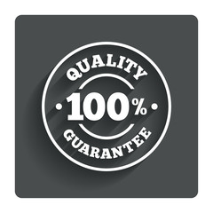 100% quality guarantee icon. Premium quality.