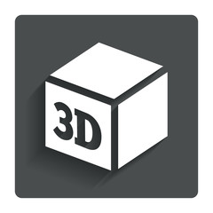 3D Print sign icon. 3d cube Printing symbol.