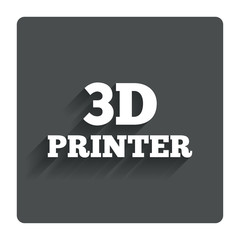 3D Print sign icon. 3d Printing symbol.