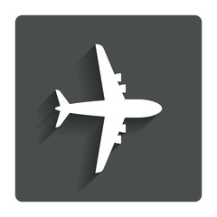 Airplane sign. Plane symbol. Travel icon.