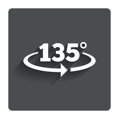 Angle 135 degrees sign icon. Geometry math symbol