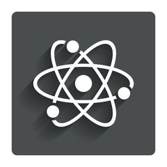 Atom sign icon. Atom part symbol.