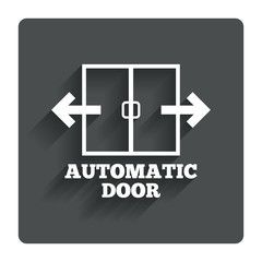 Automatic door sign icon. Auto open symbol.