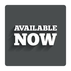 Available now icon. Shopping button.