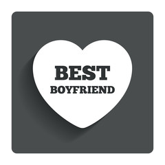 Best boyfriend sign icon. Heart love symbol.