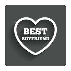 Best boyfriend sign icon. Heart love symbol.